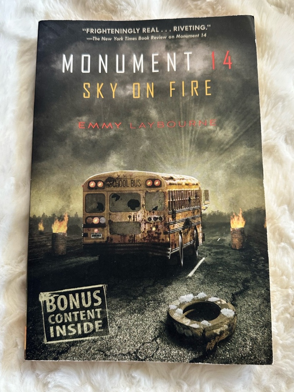 Monument 14: Sky on Fire by Emmy Laybourne - Yellow/Black Cover